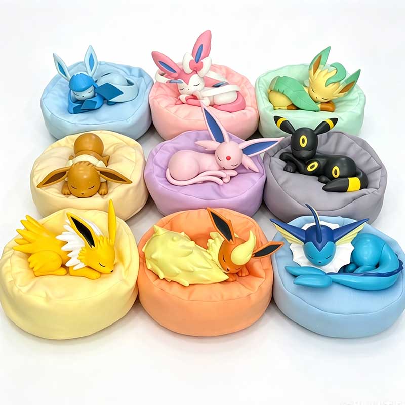 Pokemon Anime Merchandise - 9 adet Anime Pokémon Eevee Şekil
