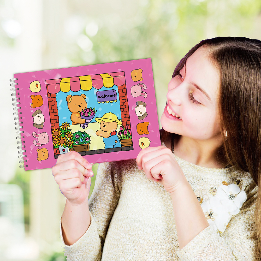 Sticker Sheet Set - Çocuklar için Sevimli Ayı Boyama Kitabı