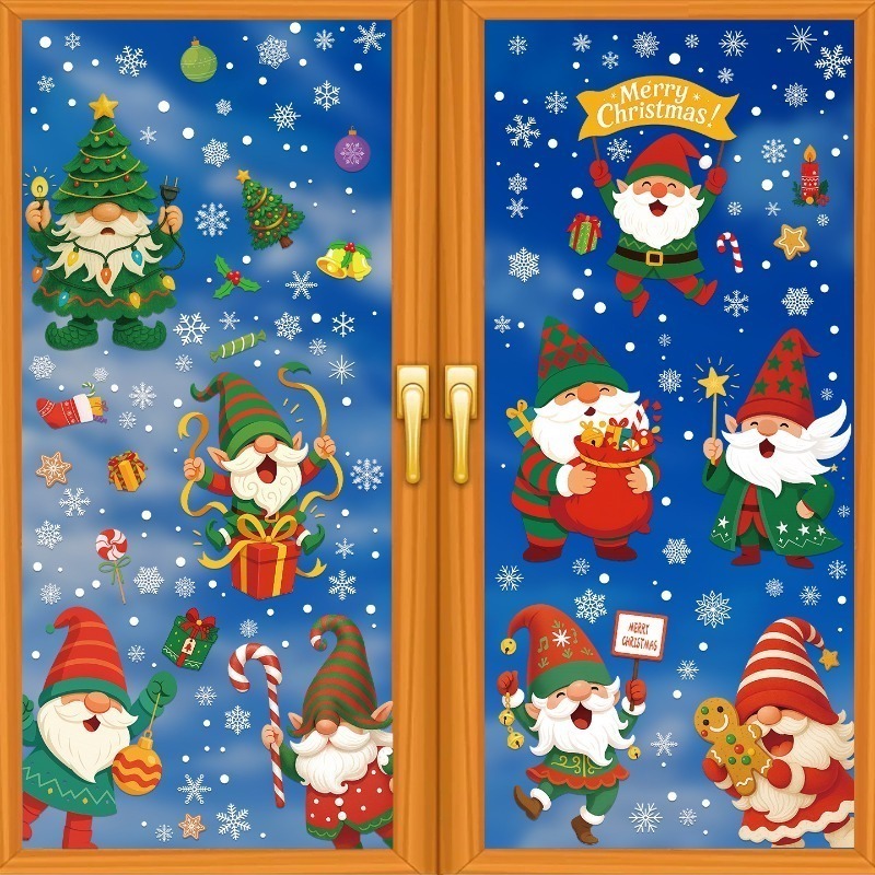 Sticker Sheet Set - 9 yaprak/set Noel Baba elf kar