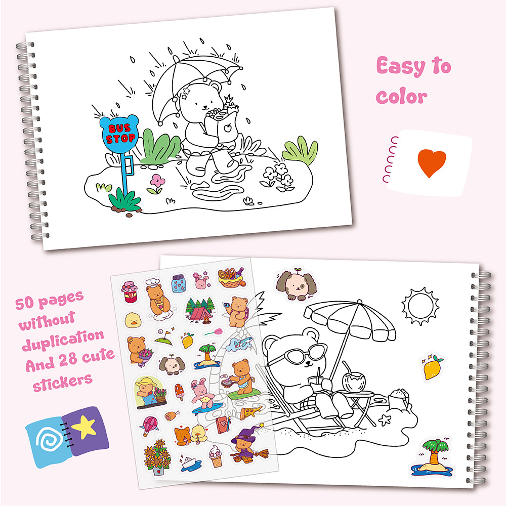 Çocuklar için Sevimli Ayı Boya - Sticker Sheet Set incelemesi ve fiyatı
